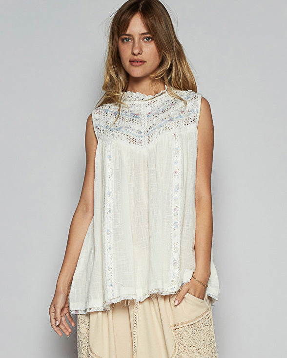 Lacy Cotton Bell Tank