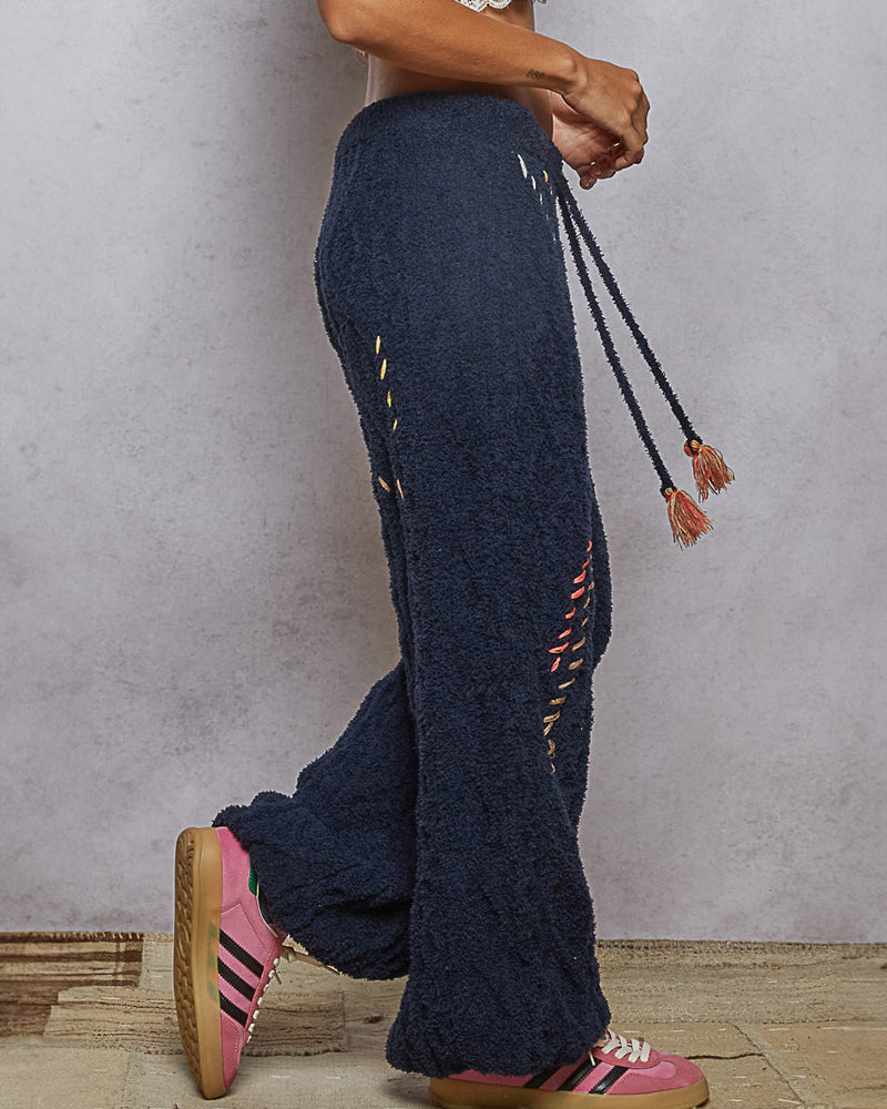 Indigo Chenille Sweater Pants