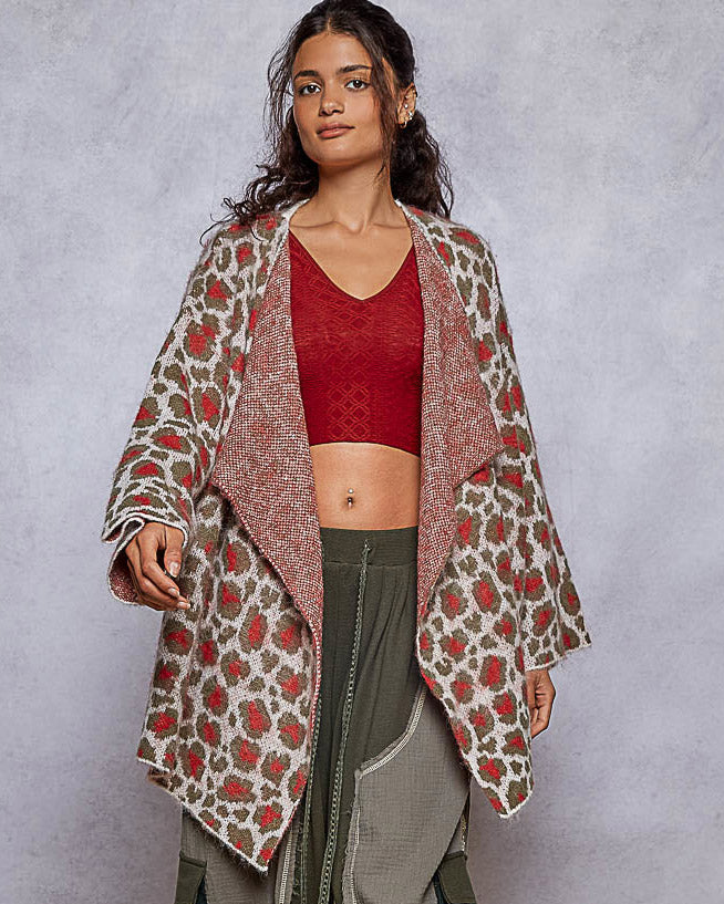 Cherry & Olive Swing Cardigan