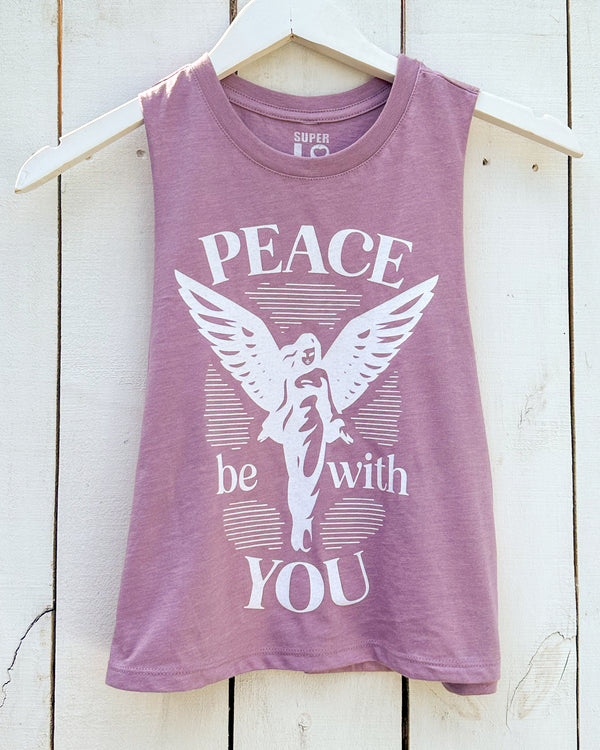Peace Be With You  - Dusty Rose Racer Back Tank