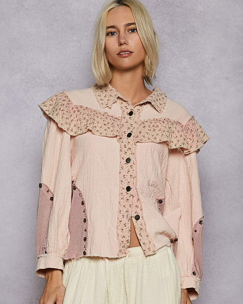Pink Quartz Ruffle Blouse