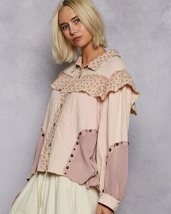 Pink Quartz Ruffle Blouse