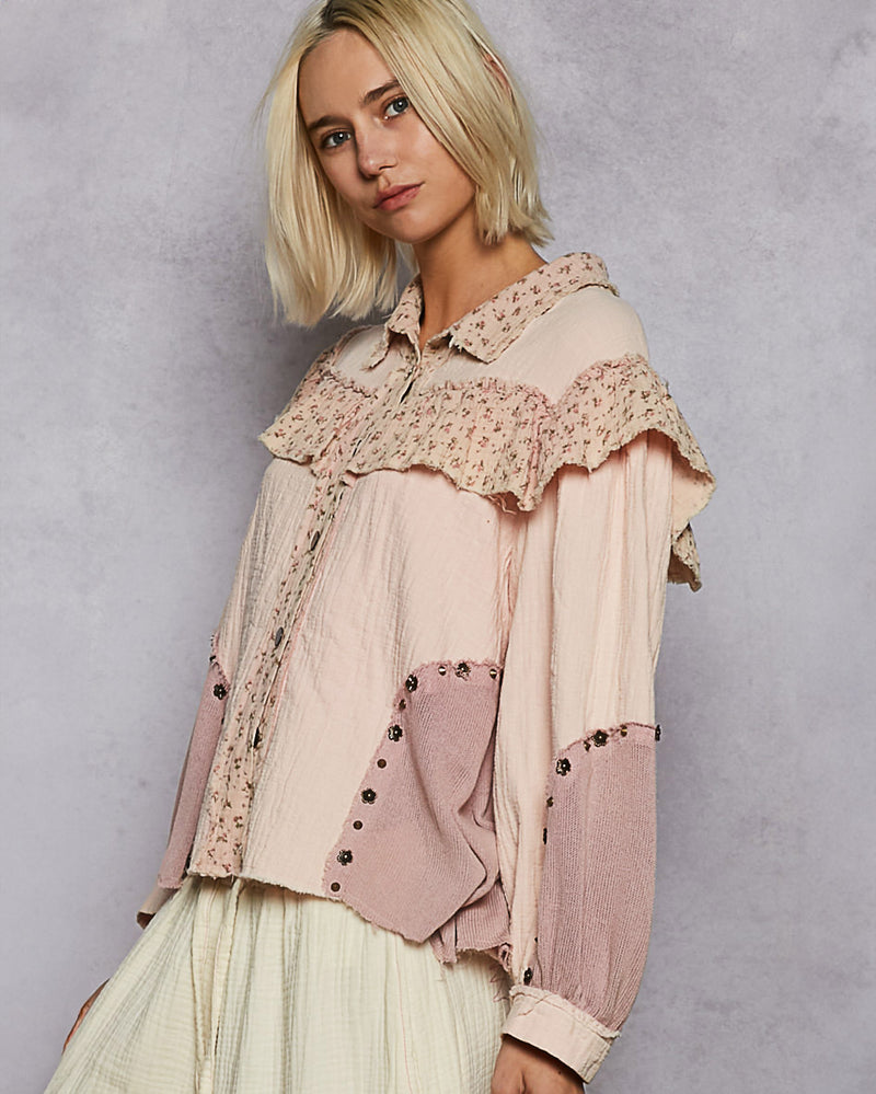 Pink Quartz Ruffle Blouse