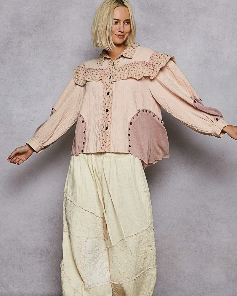 Pink Quartz Ruffle Blouse