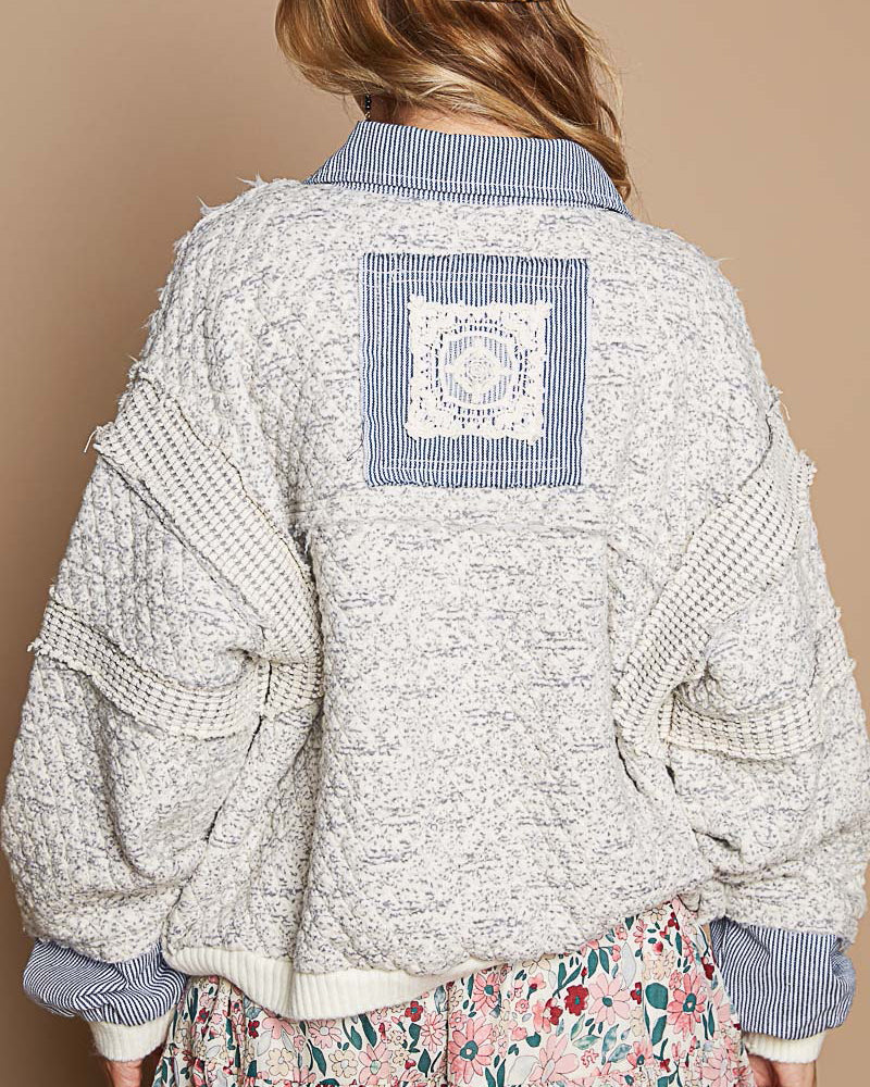 Quilted Cotton Jacket with Embroidery