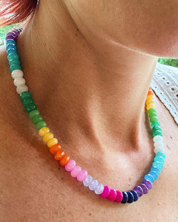 Ombre Rainbow Jade Necklace