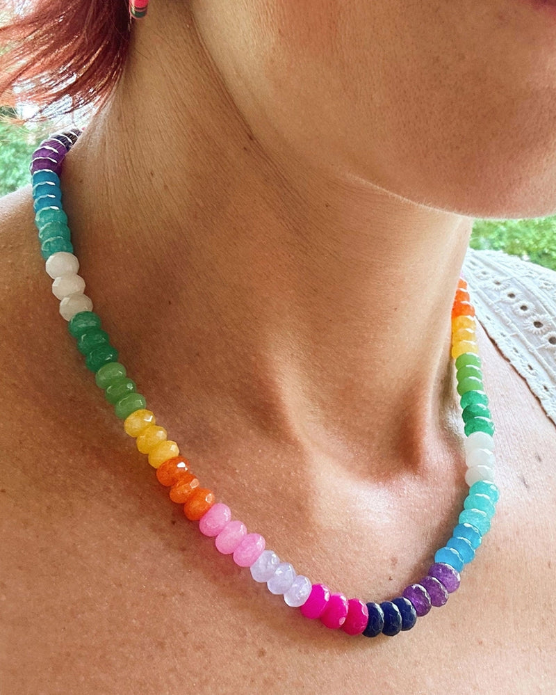 Ombre Rainbow Jade Necklace