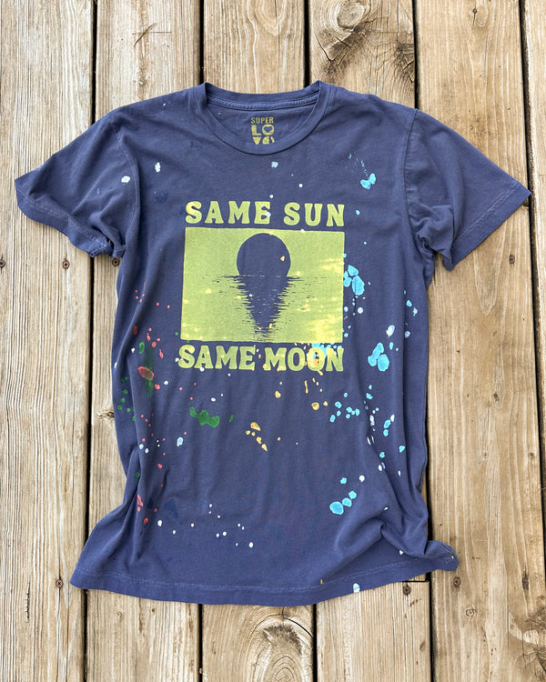 Same Sun, Same Moon - Navy Unisex Splatter Tee