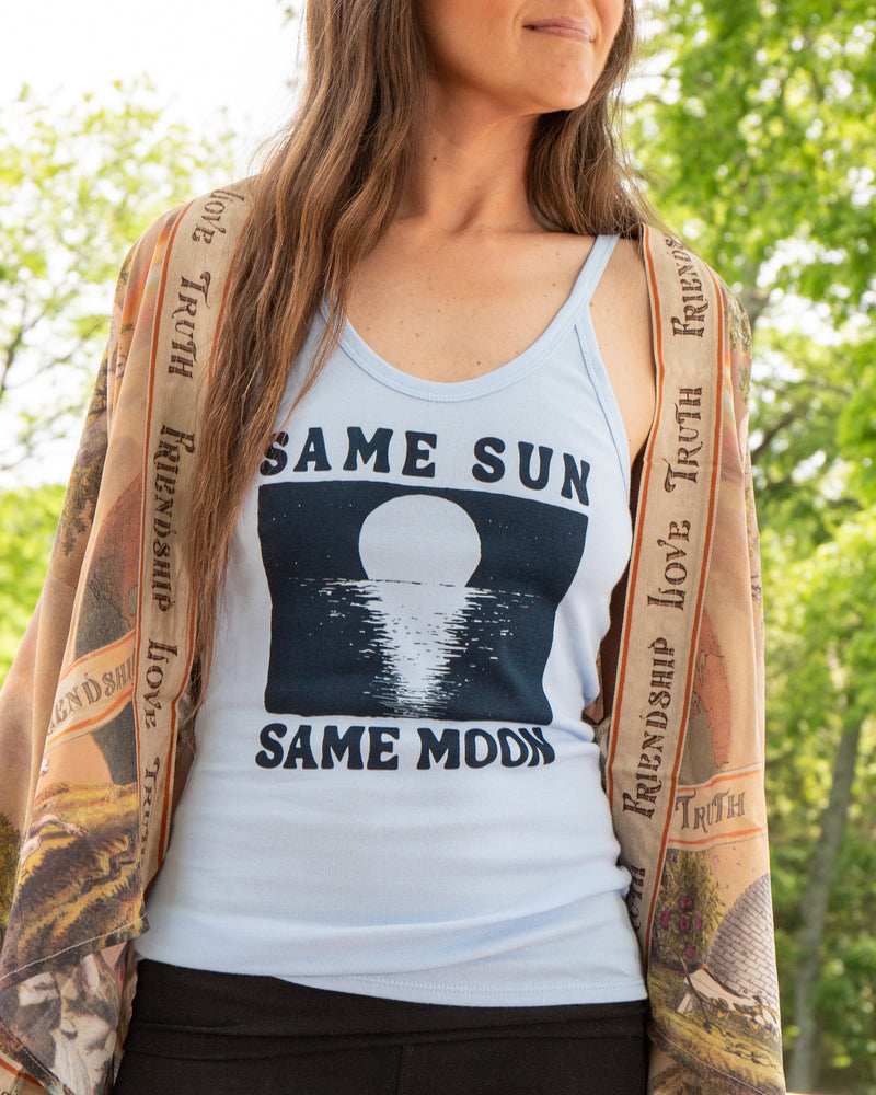 Same Sun, Same Moon - Sky Blue Organic Tank