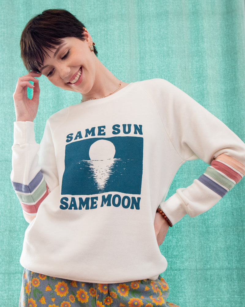 Same Sun, Same Moon Sweatshirt w/ Stripes