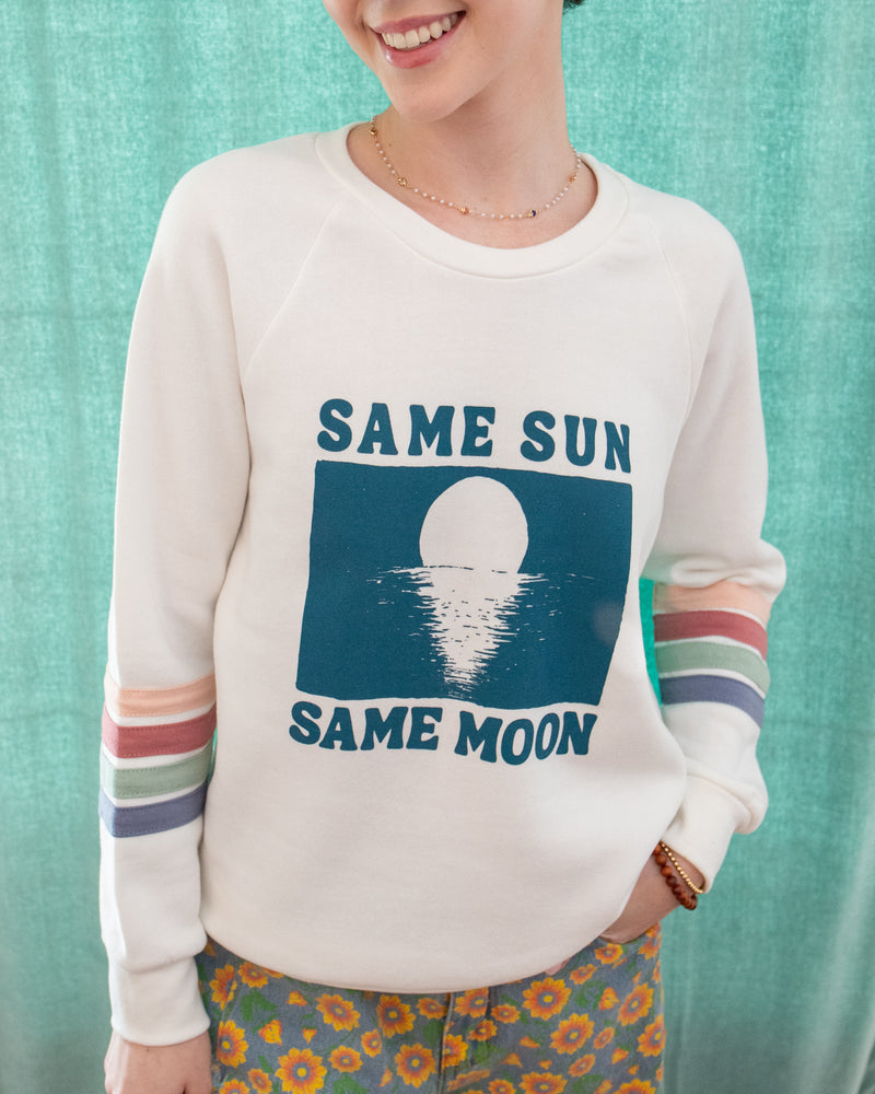 Same Sun, Same Moon Sweatshirt w/ Stripes