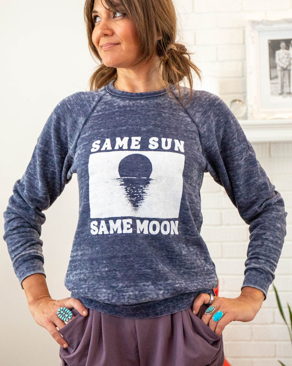 Same Sun, Same Moon Navy Burnout Sweatshirt
