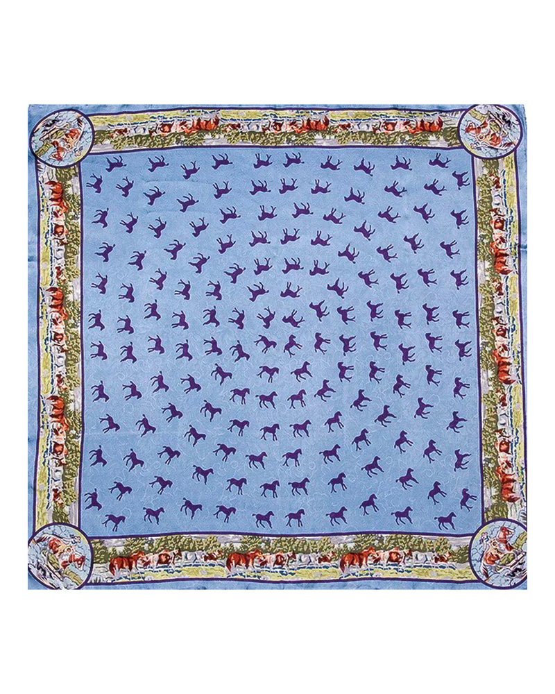 Ponies Silk Large Scarf