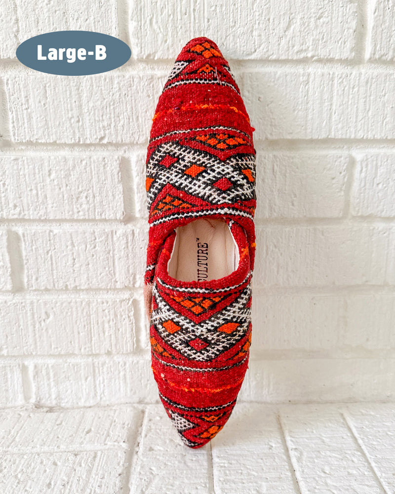 One of A Kind - Moroccan Kilim House Slippers