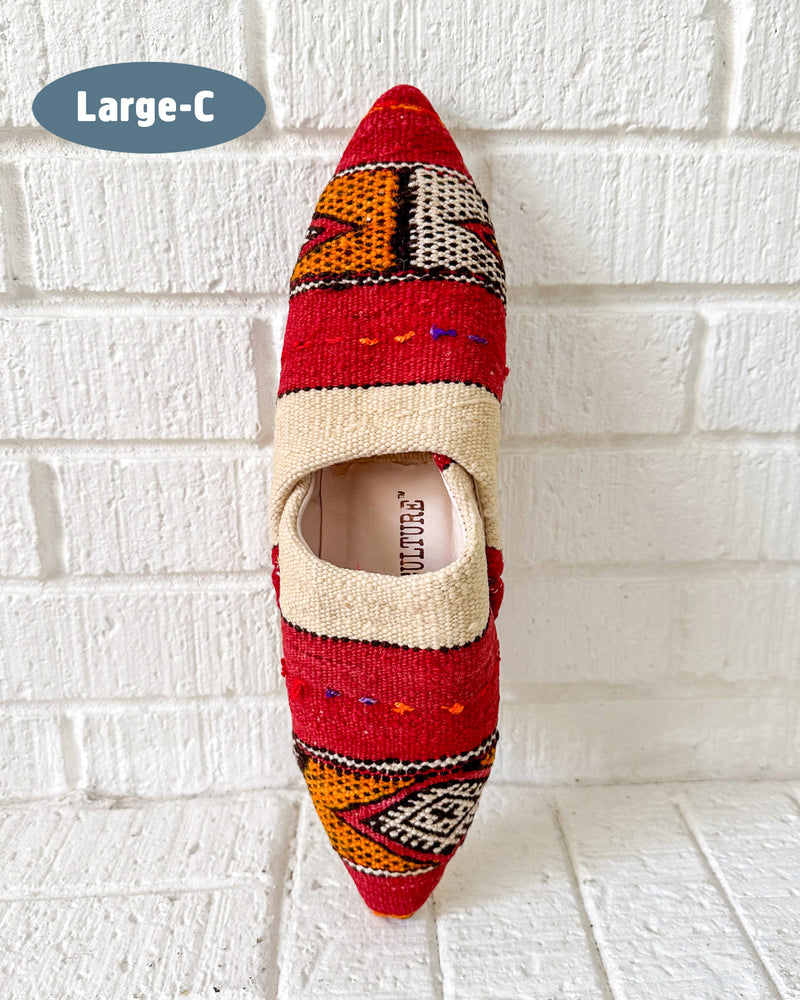 One of A Kind - Moroccan Kilim House Slippers