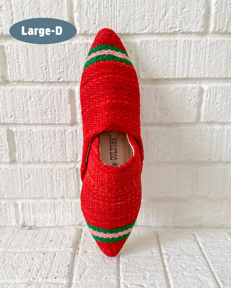 One of A Kind - Moroccan Kilim House Slippers