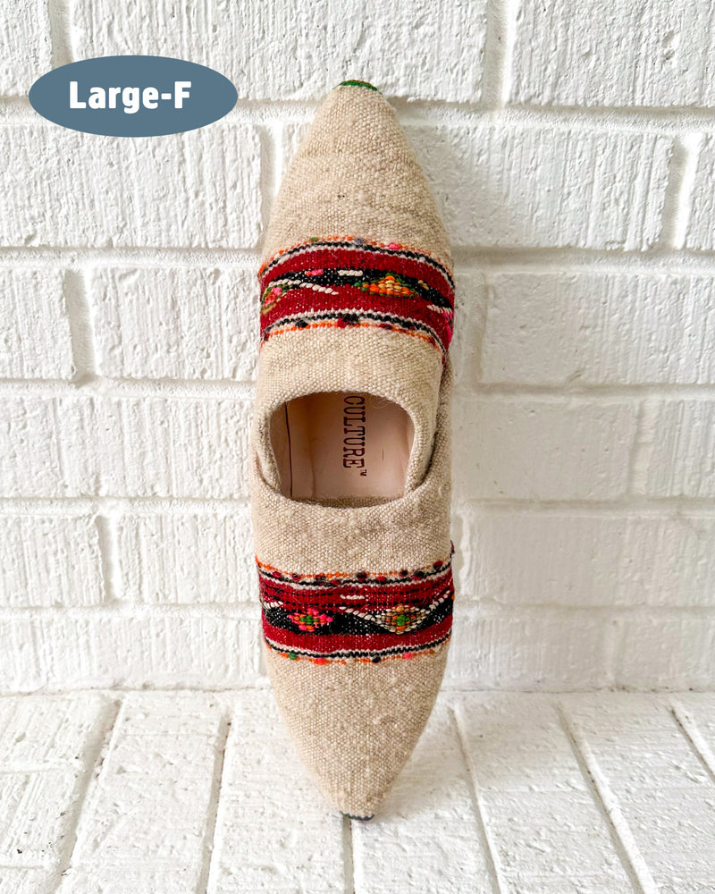 One of A Kind - Moroccan Kilim House Slippers