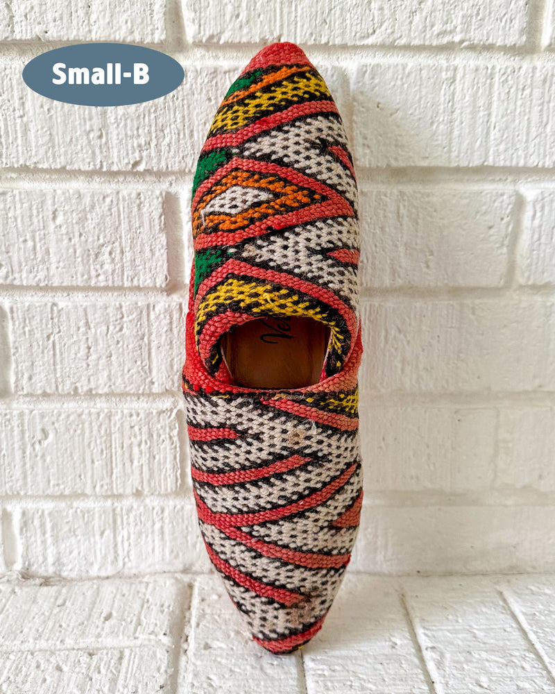 One of A Kind - Moroccan Kilim House Slippers