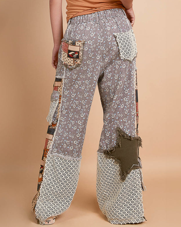 Floral and Patchwork Star Jeans