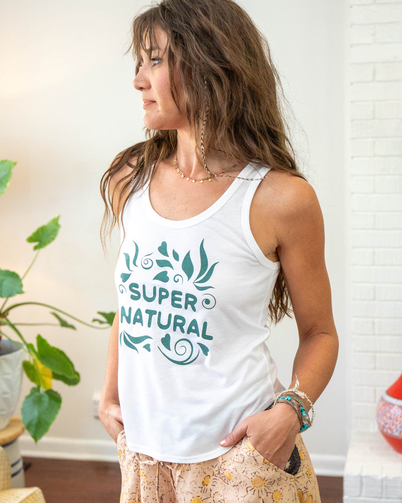 Super Natural - White Flowy Tank