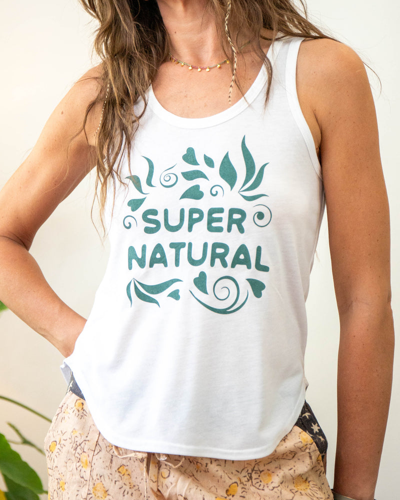 Super Natural - White Flowy Tank