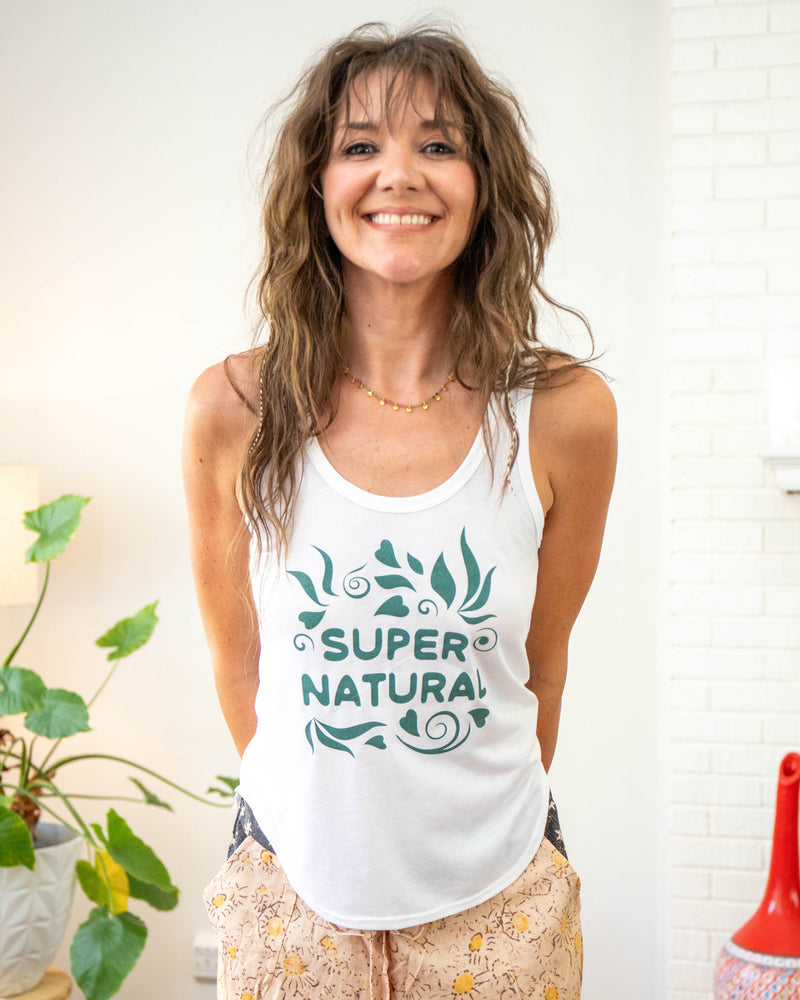 Super Natural - White Flowy Tank