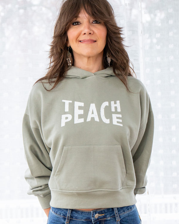Teach Peace ~ Green Earth Hoodie