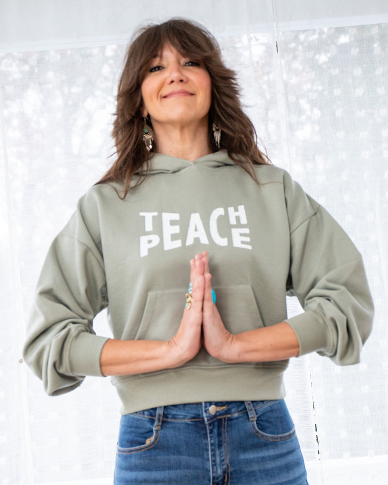 Teach Peace ~ Green Earth Hoodie