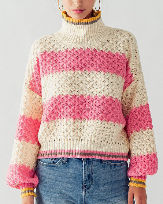 Stripe Turtle Neck Sweater