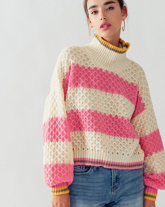 Stripe Turtle Neck Sweater