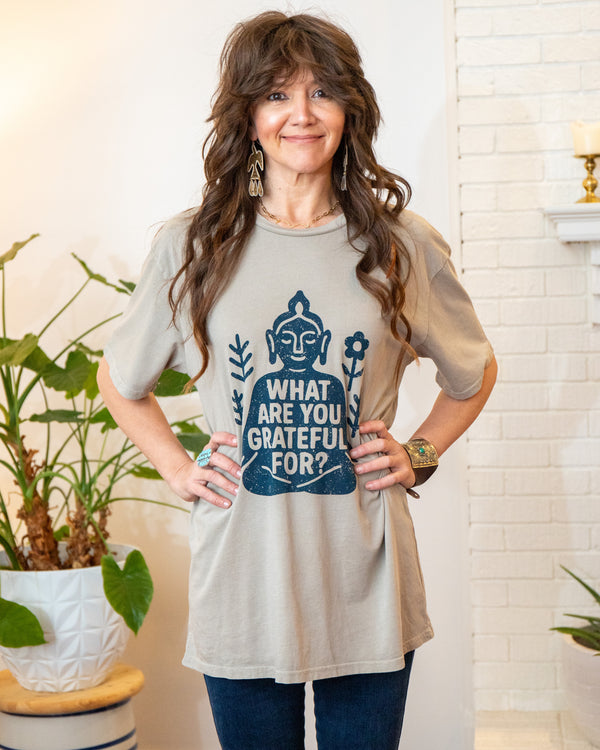 What Are You Grateful For?  - Khaki Tee
