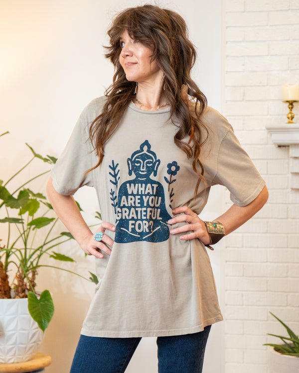 What Are You Grateful For?  - Khaki Tee