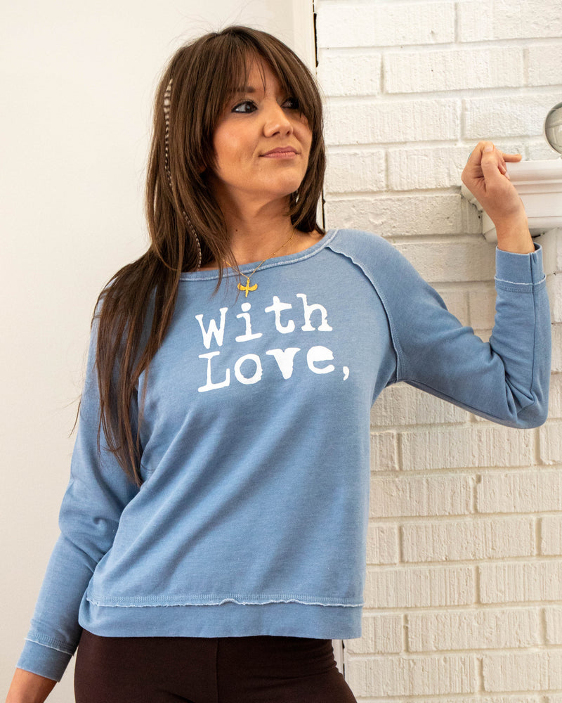 With Love Denim Blue Sweatshirt
