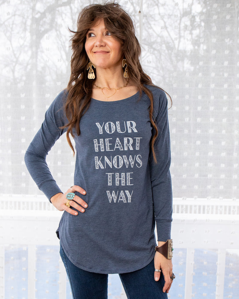 Your Heart Knows The Way Navy Long Sleeve Tee