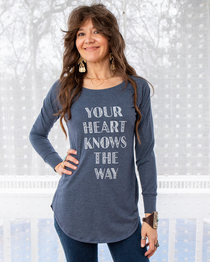 Your Heart Knows The Way Navy Long Sleeve Tee