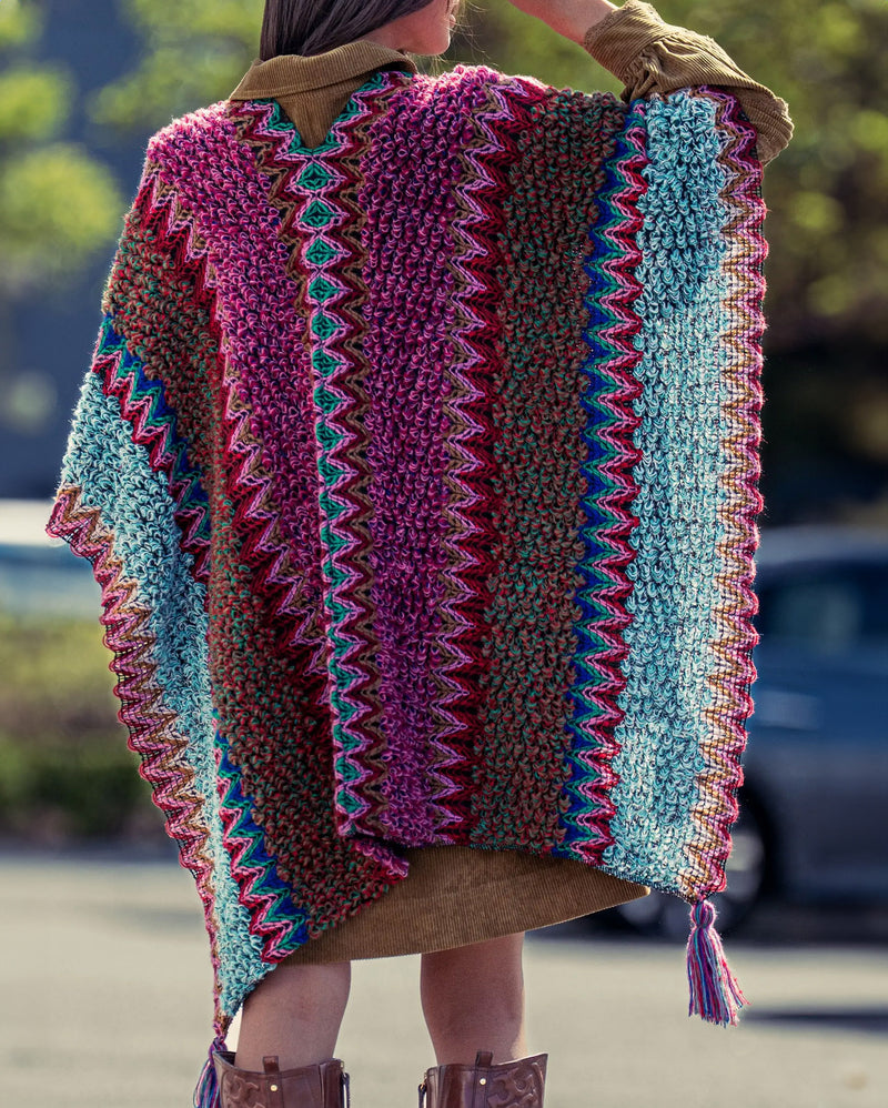 Chunky Knit Open Poncho