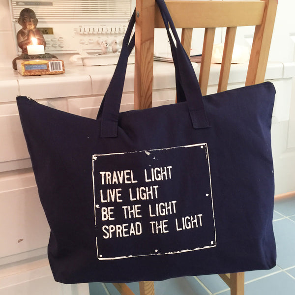 Travel Light...Spread The Light  - Navy Carry All Bag