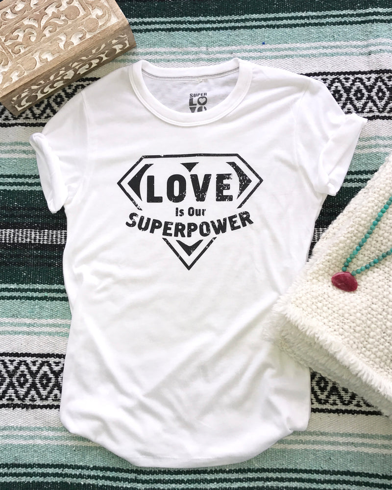Love Is Our Super Power - White Soft Unisex Tee