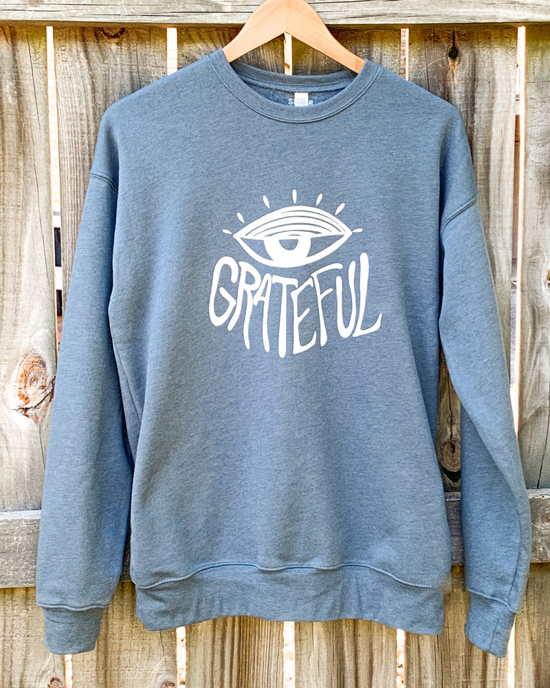 Grateful Misty Blue Unisex Sweatshirt