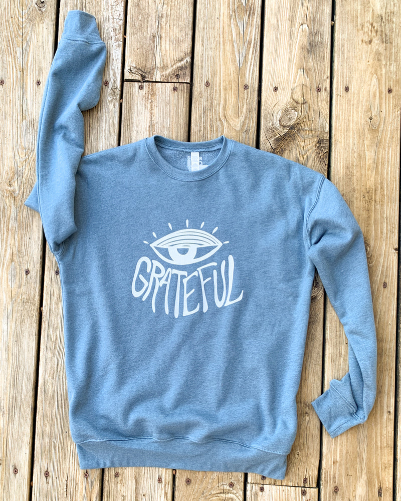 Grateful Misty Blue Unisex Sweatshirt