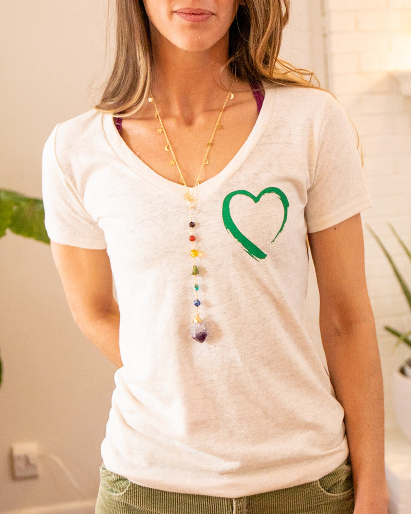 Painted Heart - Hemp & Organic Cotton  V-Neck