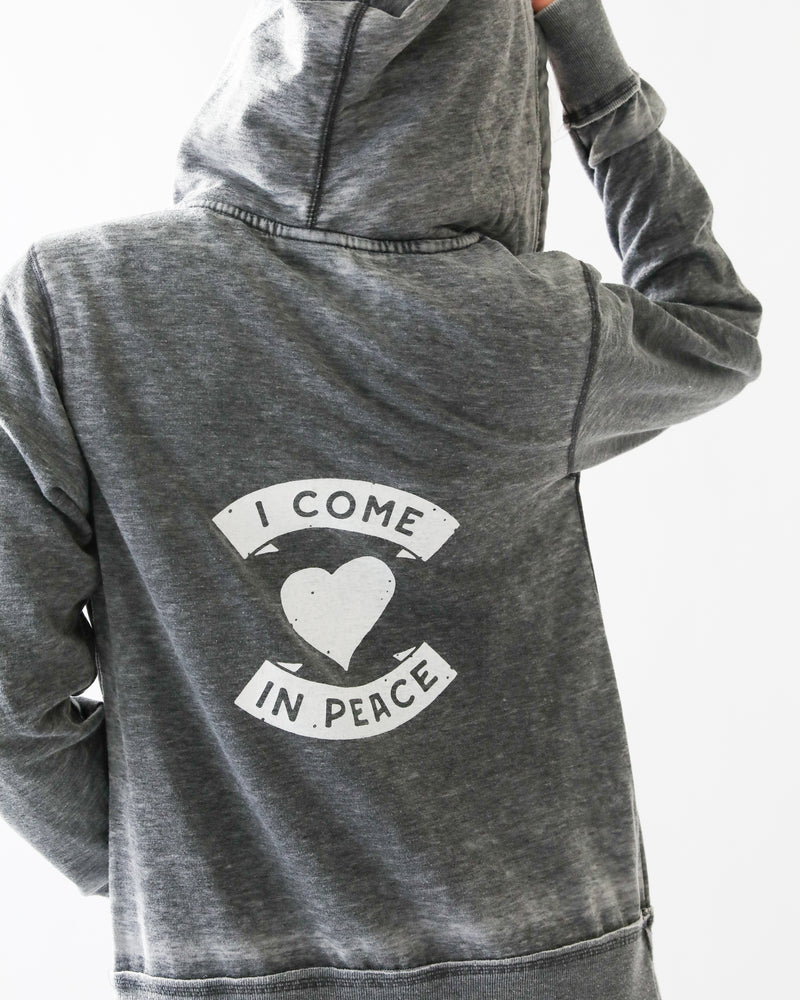 I COME IN PEACE - Fleece Zip Hoodie – SuperLoveTees | Graphic Tees