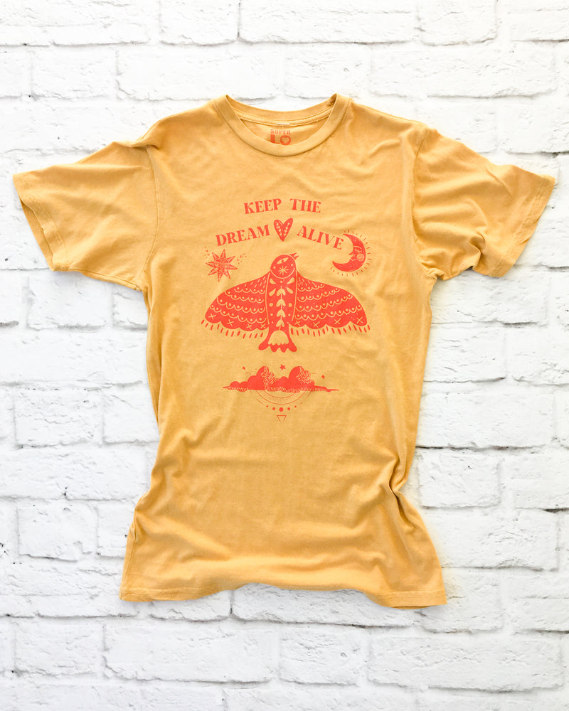 KEEP THE DREAM ALIVE -  Cotton Unisex Mineral Wash Tee