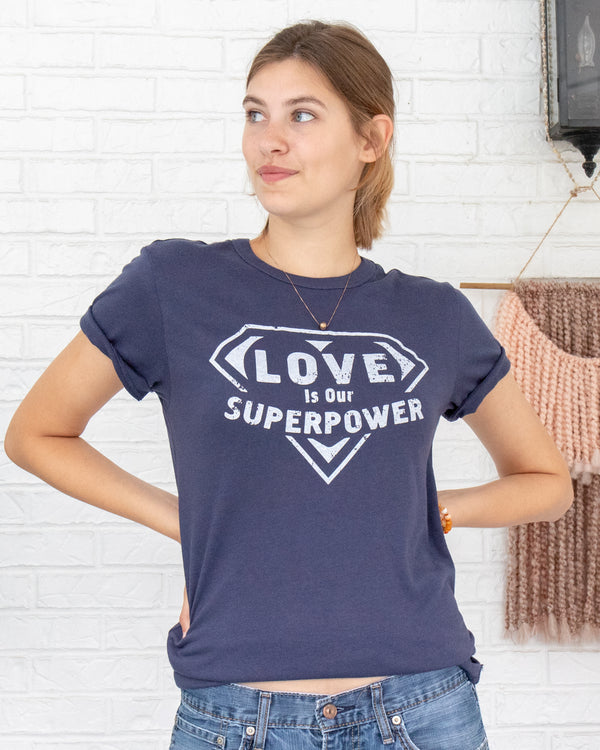 Love Is Our Super Power - Navy Blue Soft Unisex Tee