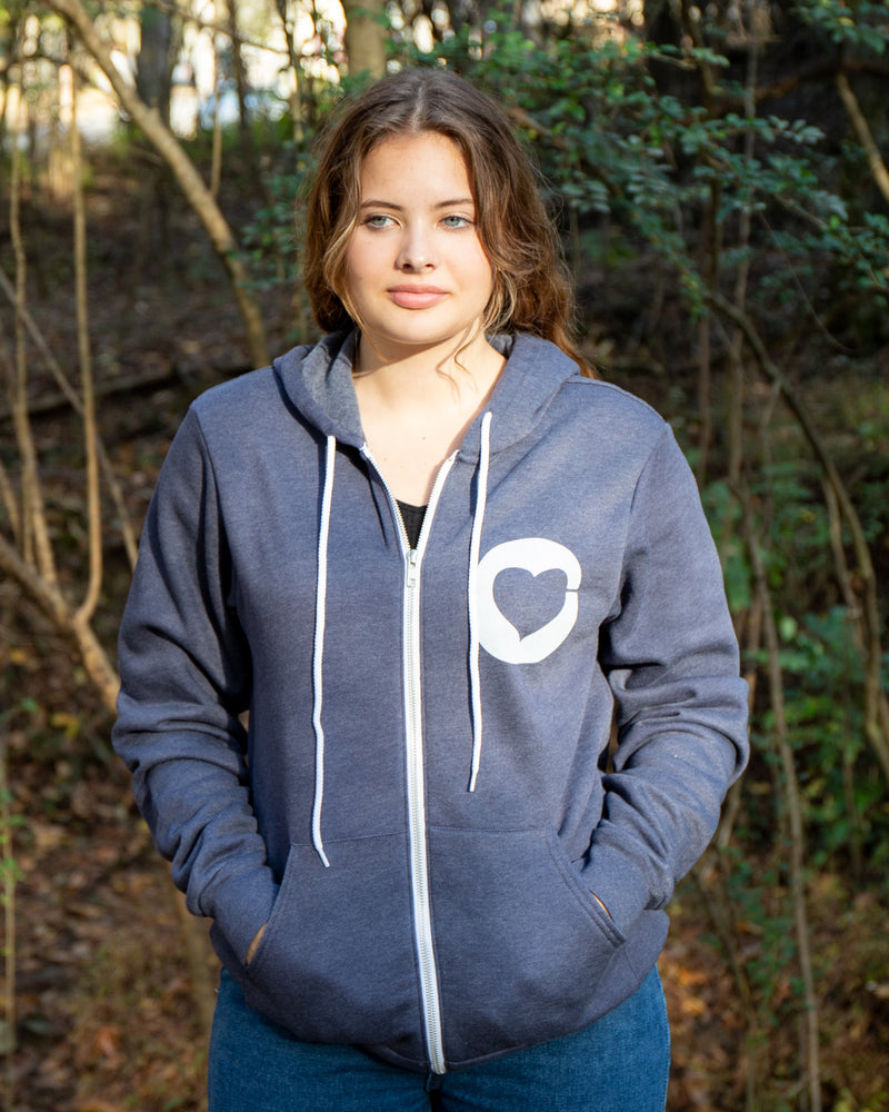 Love is the Highest Vibe - Heather Navy Hoodie
