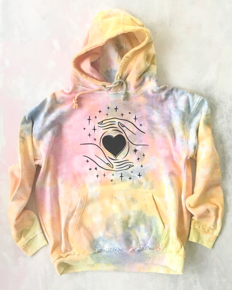 Magical Heart - Sunrise Tie Dye Fleece Hoodie