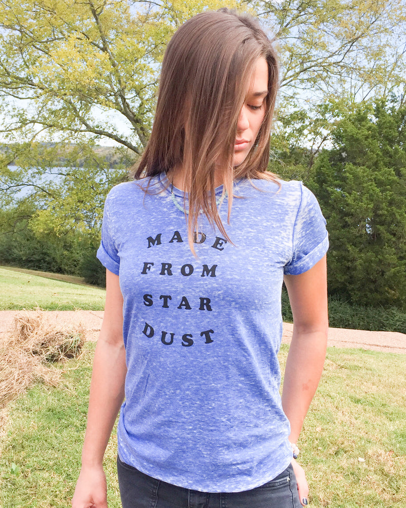 Made From Star Dust - Unisex Burnout Royal Tee