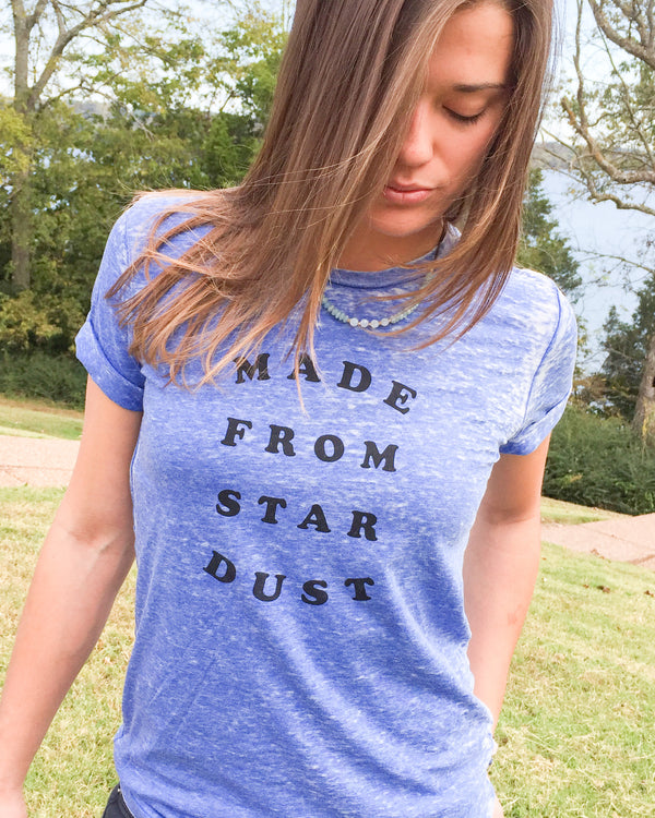 Made From Star Dust - Unisex Burnout Royal Tee