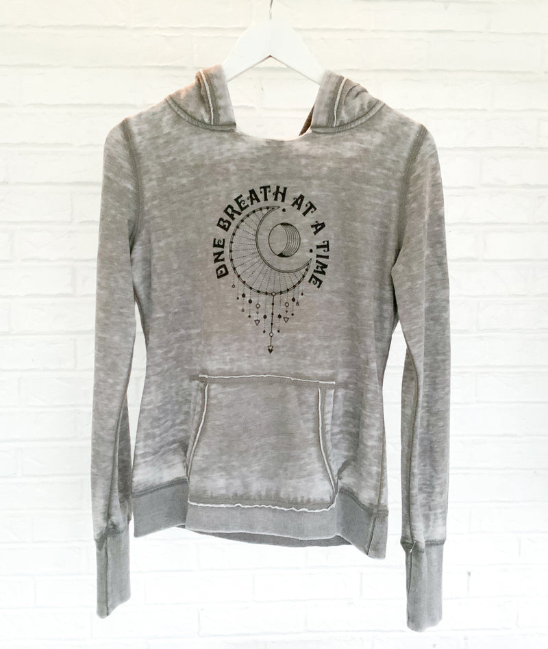 One Breath at a Time - Cement Burnout Pullover Hoodie