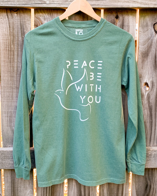 Peace Be With You Pine Long Sleeve Tee